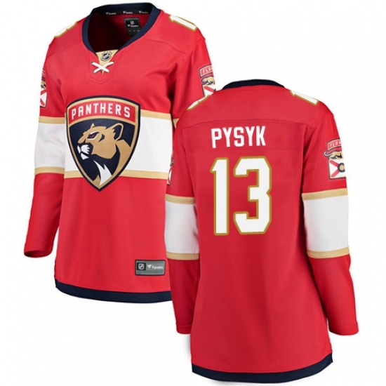 Women's Florida Panthers #13 Mark Pysyk Fanatics Branded Red Home Breakaway NHL Jersey Women's Florida Panthers #13 Mark Pysyk Fanatics Branded Red Home Breakaway NHL Jersey