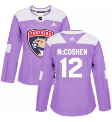 Women's Adidas Florida Panthers #12 Ian McCoshen Authentic Purple Fights Cancer Practice NHL Jersey
