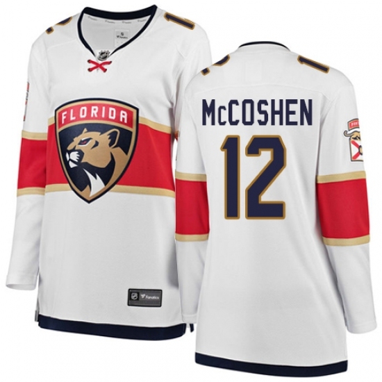 Women's Florida Panthers #12 Ian McCoshen Authentic White Away Fanatics Branded Breakaway NHL Jersey Women's Florida Panthers #12 Ian McCoshen Authentic White Away Fanatics Branded Breakaway NHL Jersey