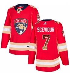 Men's Adidas Florida Panthers #7 Colton Sceviour Authentic Red Drift Fashion NHL Jersey