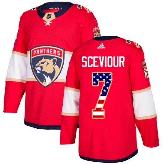 Men's Adidas Florida Panthers #7 Colton Sceviour Authentic Red USA Flag Fashion NHL Jersey Men's Adidas Florida Panthers #7 Colton Sceviour Authentic Red USA Flag Fashion NHL Jersey