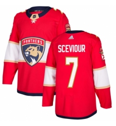 Men's Adidas Florida Panthers #7 Colton Sceviour Premier Red Home NHL Jersey
