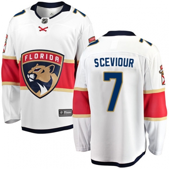 Men's Florida Panthers #7 Colton Sceviour Fanatics Branded White Away Breakaway NHL Jersey Men's Florida Panthers #7 Colton Sceviour Fanatics Branded White Away Breakaway NHL Jersey