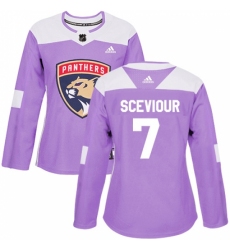 Women's Adidas Florida Panthers #7 Colton Sceviour Authentic Purple Fights Cancer Practice NHL Jersey