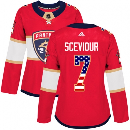 Women's Adidas Florida Panthers #7 Colton Sceviour Authentic Red USA Flag Fashion NHL Jersey Women's Adidas Florida Panthers #7 Colton Sceviour Authentic Red USA Flag Fashion NHL Jersey