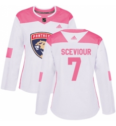 Women's Adidas Florida Panthers #7 Colton Sceviour Authentic White/Pink Fashion NHL Jersey