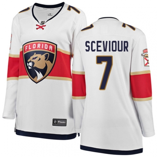 Women's Florida Panthers #7 Colton Sceviour Authentic White Away Fanatics Branded Breakaway NHL Jersey Women's Florida Panthers #7 Colton Sceviour Authentic White Away Fanatics Branded Breakaway NHL Jersey
