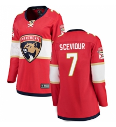 Women's Florida Panthers #7 Colton Sceviour Fanatics Branded Red Home Breakaway NHL Jersey