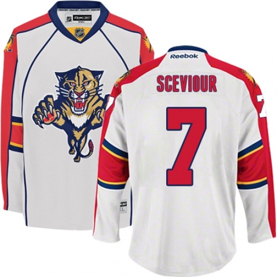 Women's Reebok Florida Panthers #7 Colton Sceviour Authentic White Away NHL Jersey Women's Reebok Florida Panthers #7 Colton Sceviour Authentic White Away NHL Jersey
