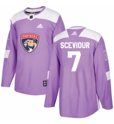Youth Adidas Florida Panthers #7 Colton Sceviour Authentic Purple Fights Cancer Practice NHL Jersey