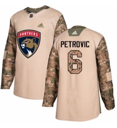 Men's Adidas Florida Panthers #6 Alex Petrovic Authentic Camo Veterans Day Practice NHL Jersey