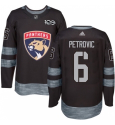 Men's Adidas Florida Panthers #6 Alex Petrovic Premier Black 1917-2017 100th Anniversary NHL Jersey