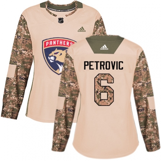 Women's Adidas Florida Panthers #6 Alex Petrovic Authentic Camo Veterans Day Practice NHL Jersey Women's Adidas Florida Panthers #6 Alex Petrovic Authentic Camo Veterans Day Practice NHL Jersey