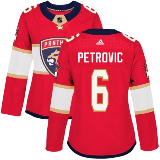 Women's Adidas Florida Panthers #6 Alex Petrovic Authentic Red Home NHL Jersey Women's Adidas Florida Panthers #6 Alex Petrovic Authentic Red Home NHL Jersey