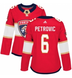 Women's Adidas Florida Panthers #6 Alex Petrovic Premier Red Home NHL Jersey