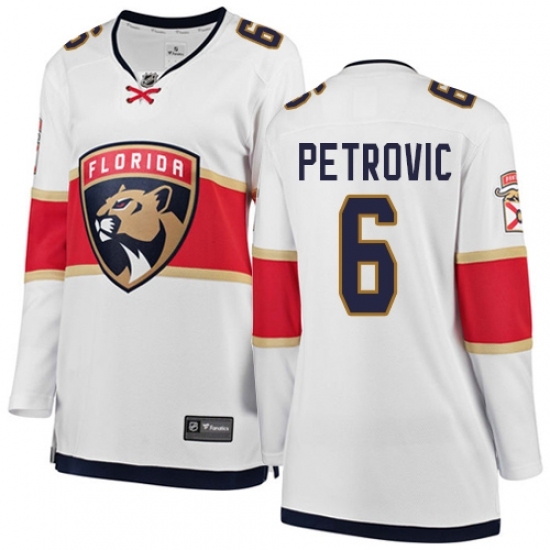 Women's Florida Panthers #6 Alex Petrovic Authentic White Away Fanatics Branded Breakaway NHL Jersey Women's Florida Panthers #6 Alex Petrovic Authentic White Away Fanatics Branded Breakaway NHL Jersey