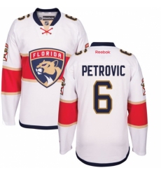Women's Reebok Florida Panthers #6 Alex Petrovic Authentic White Away NHL Jersey