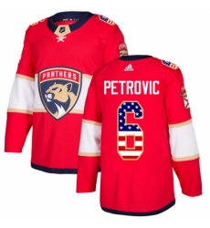 Youth Adidas Florida Panthers #6 Alex Petrovic Authentic Red USA Flag Fashion NHL Jersey