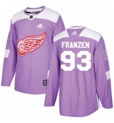 Men's Adidas Detroit Red Wings #93 Johan Franzen Authentic Purple Fights Cancer Practice NHL Jersey Men's Adidas Detroit Red Wings #93 Johan Franzen Authentic Purple Fights Cancer Practice NHL Jersey