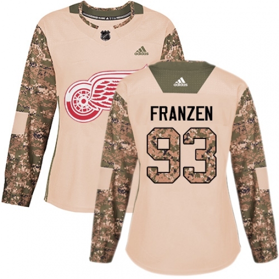 Women's Adidas Detroit Red Wings #93 Johan Franzen Authentic Camo Veterans Day Practice NHL Jersey Women's Adidas Detroit Red Wings #93 Johan Franzen Authentic Camo Veterans Day Practice NHL Jersey