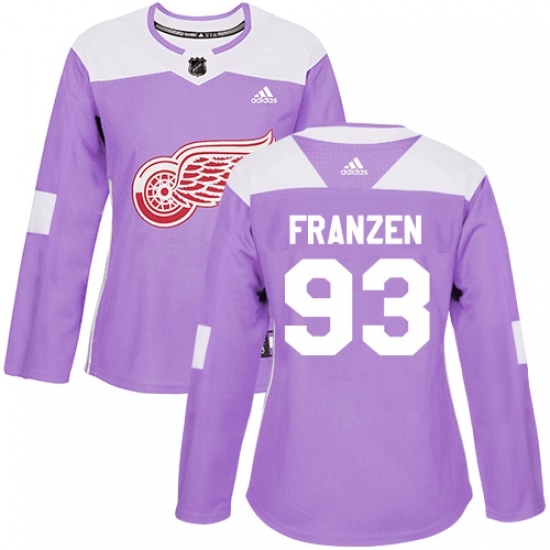 Women's Adidas Detroit Red Wings #93 Johan Franzen Authentic Purple Fights Cancer Practice NHL Jersey Women's Adidas Detroit Red Wings #93 Johan Franzen Authentic Purple Fights Cancer Practice NHL Jersey