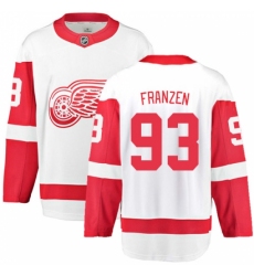 Youth Detroit Red Wings #93 Johan Franzen Fanatics Branded White Away Breakaway NHL Jersey