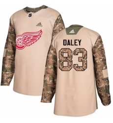 Men's Adidas Detroit Red Wings #83 Trevor Daley Authentic Camo Veterans Day Practice NHL Jersey