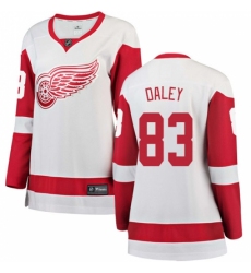 Women's Detroit Red Wings #83 Trevor Daley Authentic White Away Fanatics Branded Breakaway NHL Jersey