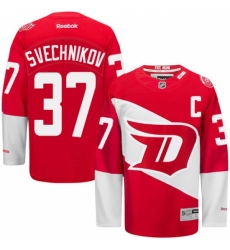 Men's Reebok Detroit Red Wings #37 Evgeny Svechnikov Authentic Red 2016 Stadium Series NHL Jersey