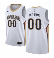 Men's New Orleans Pelicans Nike White Swingman Custom Jersey - Association Edition
