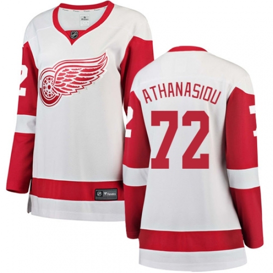 Women's Detroit Red Wings #72 Andreas Athanasiou Authentic White Away Fanatics Branded Breakaway NHL Jersey Women's Detroit Red Wings #72 Andreas Athanasiou Authentic White Away Fanatics Branded Breakaway NHL Jersey