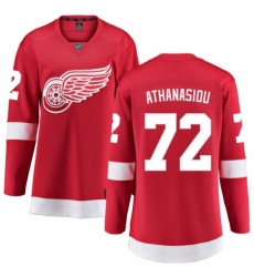 Women's Detroit Red Wings #72 Andreas Athanasiou Fanatics Branded Red Home Breakaway NHL Jersey