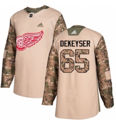 Men's Adidas Detroit Red Wings #65 Danny DeKeyser Authentic Camo Veterans Day Practice NHL Jersey