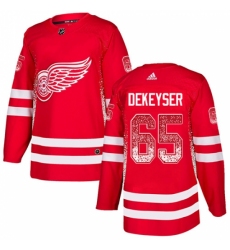 Men's Adidas Detroit Red Wings #65 Danny DeKeyser Authentic Red Drift Fashion NHL Jersey
