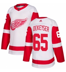 Men's Adidas Detroit Red Wings #65 Danny DeKeyser Authentic White Away NHL Jersey