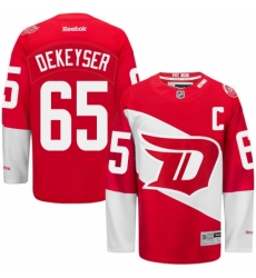 Men's Reebok Detroit Red Wings #65 Danny DeKeyser Authentic Red 2016 Stadium Series NHL Jersey