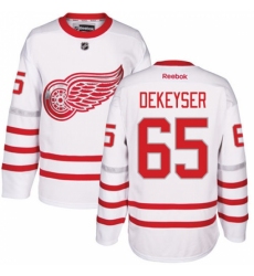 Men's Reebok Detroit Red Wings #65 Danny DeKeyser Premier White 2017 Centennial Classic NHL Jersey