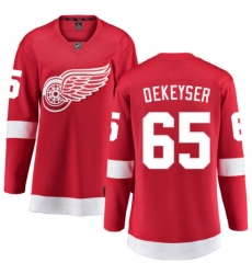 Women's Detroit Red Wings #65 Danny DeKeyser Fanatics Branded Red Home Breakaway NHL Jersey