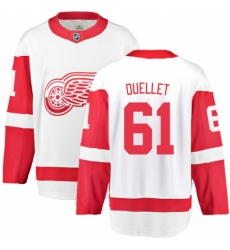 Men's Detroit Red Wings #61 Xavier Ouellet Fanatics Branded White Away Breakaway NHL Jersey