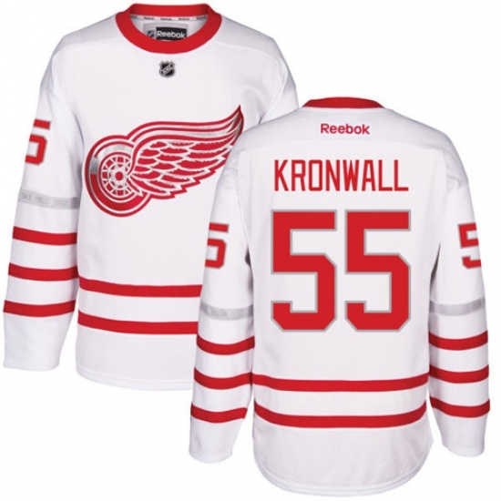Men's Reebok Detroit Red Wings #55 Niklas Kronwall Authentic White 2017 Centennial Classic NHL Jersey Men's Reebok Detroit Red Wings #55 Niklas Kronwall Authentic White 2017 Centennial Classic NHL Jersey