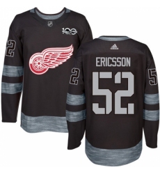 Men's Adidas Detroit Red Wings #52 Jonathan Ericsson Authentic Black 1917-2017 100th Anniversary NHL Jersey Men's Adidas Detroit Red Wings #52 Jonathan Ericsson Authentic Black 1917-2017 100th Anniversary NHL Jersey