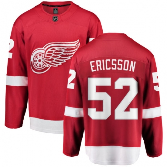 Men's Detroit Red Wings #52 Jonathan Ericsson Fanatics Branded Red Home Breakaway NHL Jersey Men's Detroit Red Wings #52 Jonathan Ericsson Fanatics Branded Red Home Breakaway NHL Jersey