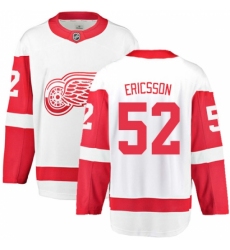 Men's Detroit Red Wings #52 Jonathan Ericsson Fanatics Branded White Away Breakaway NHL Jersey