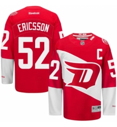 Men's Reebok Detroit Red Wings #52 Jonathan Ericsson Premier Red 2016 Stadium Series NHL Jersey
