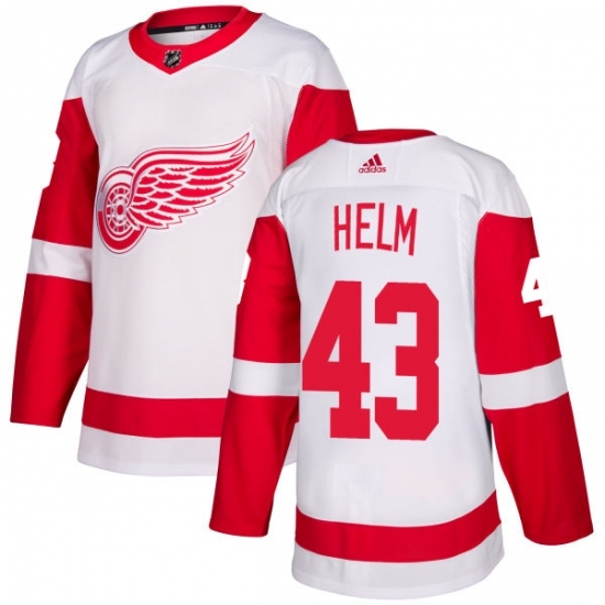 Men's Adidas Detroit Red Wings #43 Darren Helm Authentic White Away NHL Jersey Men's Adidas Detroit Red Wings #43 Darren Helm Authentic White Away NHL Jersey