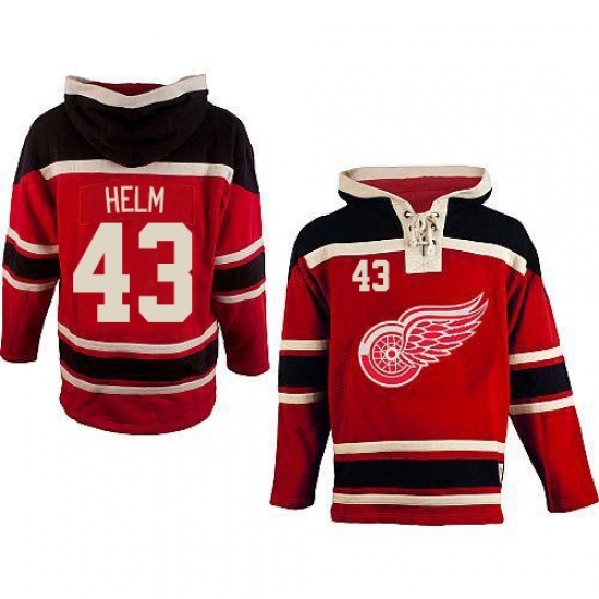 Men's Old Time Hockey Detroit Red Wings #43 Darren Helm Authentic Red Sawyer Hooded Sweatshirt NHL Jersey Men's Old Time Hockey Detroit Red Wings #43 Darren Helm Authentic Red Sawyer Hooded Sweatshirt NHL Jersey