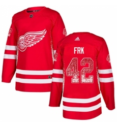 Men's Adidas Detroit Red Wings #42 Martin Frk Authentic Red Drift Fashion NHL Jersey