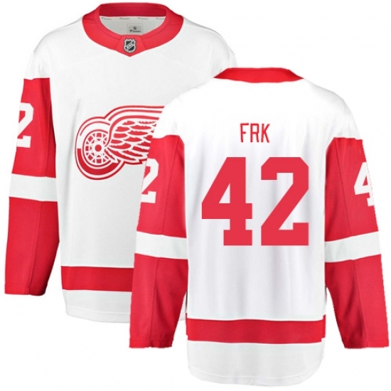 Men's Detroit Red Wings #42 Martin Frk Fanatics Branded White Away Breakaway NHL Jersey Men's Detroit Red Wings #42 Martin Frk Fanatics Branded White Away Breakaway NHL Jersey