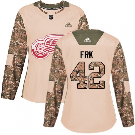 Women's Adidas Detroit Red Wings #42 Martin Frk Authentic Camo Veterans Day Practice NHL Jersey Women's Adidas Detroit Red Wings #42 Martin Frk Authentic Camo Veterans Day Practice NHL Jersey