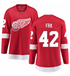 Women's Detroit Red Wings #42 Martin Frk Fanatics Branded Red Home Breakaway NHL Jersey